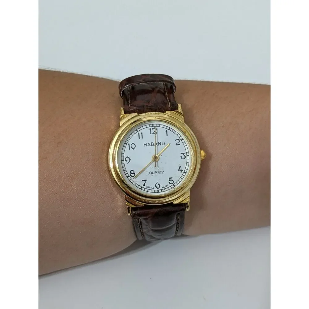 Haband Men's Brown‎ Buckle Band Analog Watch